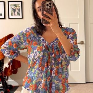 LC Lauren Conrad Multicolor Floral Blouse
